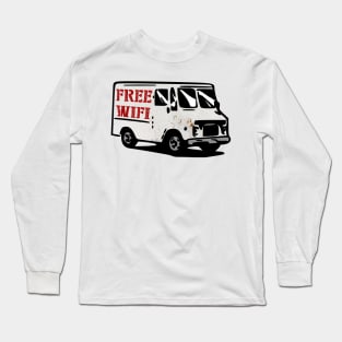 free wifi free candy rusty van funny meme Long Sleeve T-Shirt